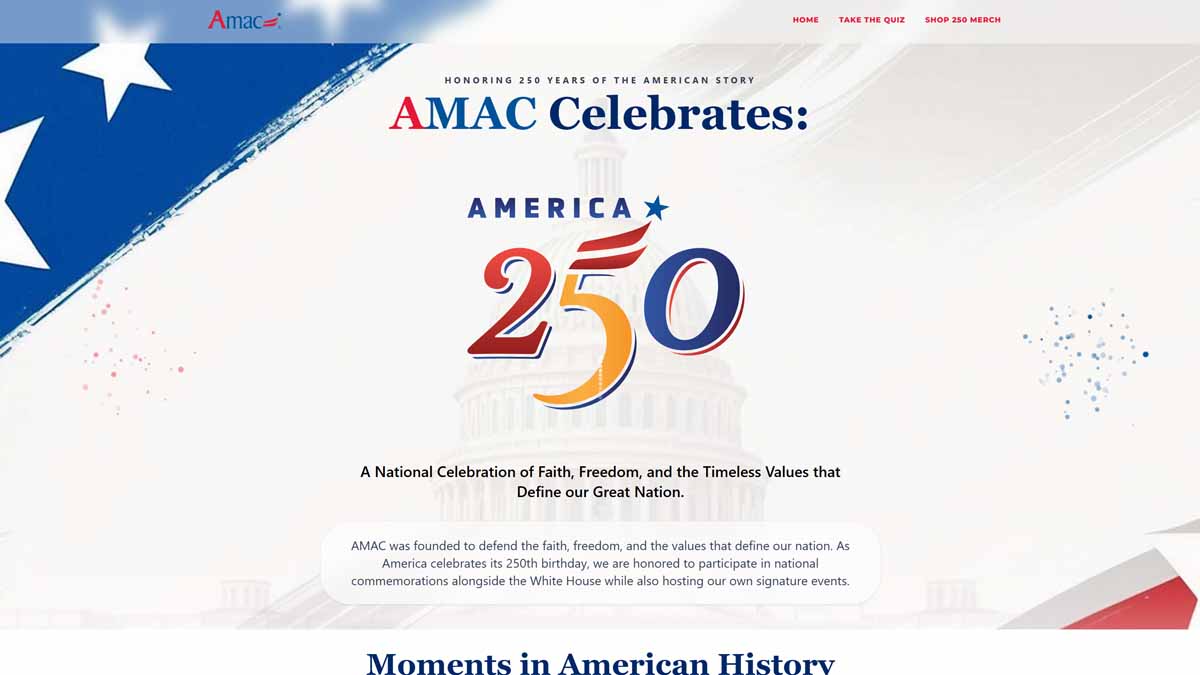 America 250 Landing Page